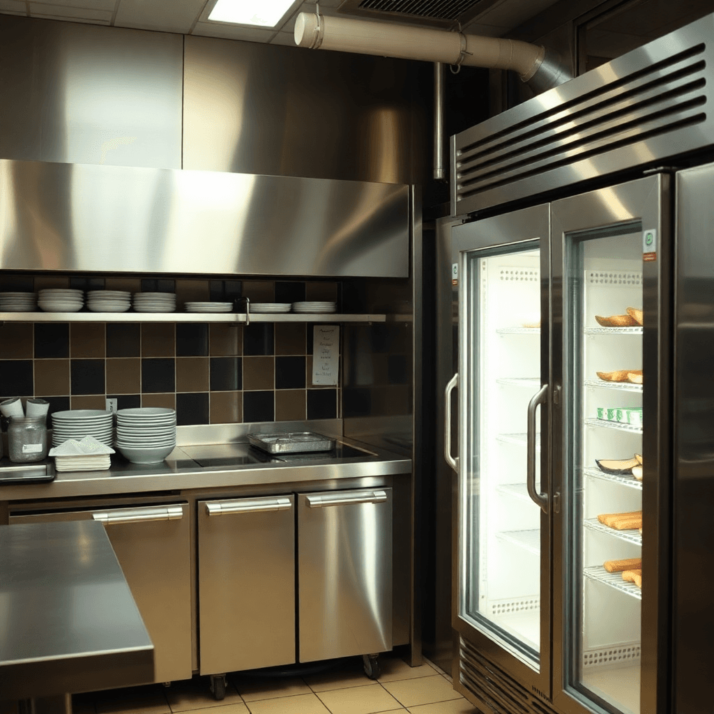 Commercial kitchen stainless steel refrigerators